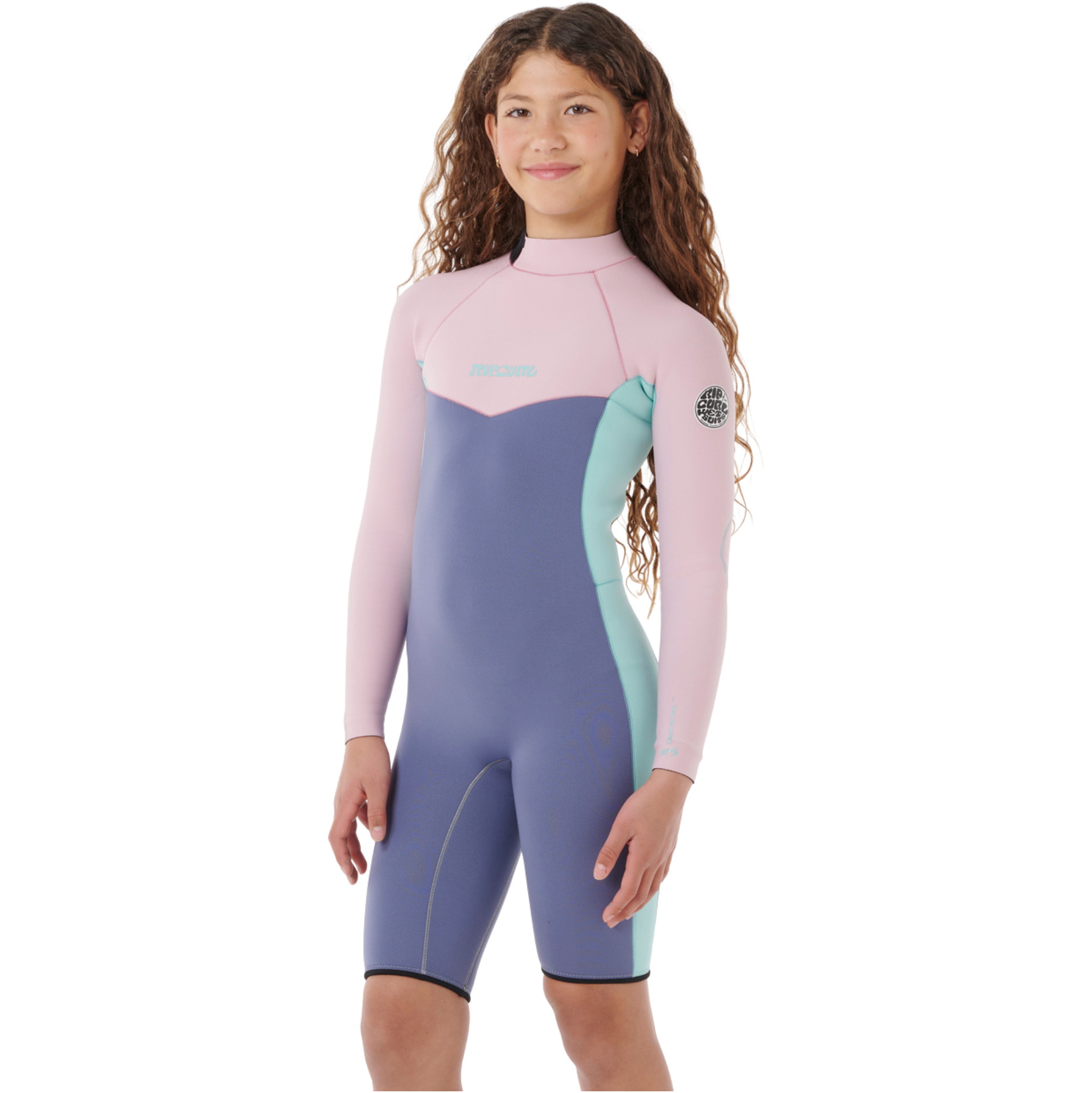 2026 Rip Curl Junior Dawn Patrol 2mm Back Zip Long Sleeve Spring Wetsuit 11EBSP - Pink